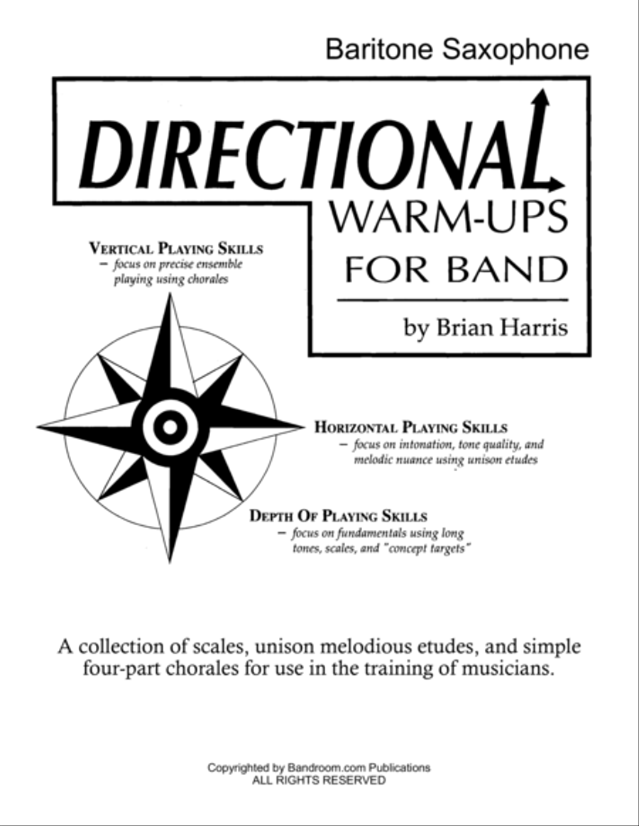 Directional Warm-Ups for Band (concert band method book - Part Book Set C: Bari Sax, Alto/Bass Clar. Concert Band scores gallery preview page 1