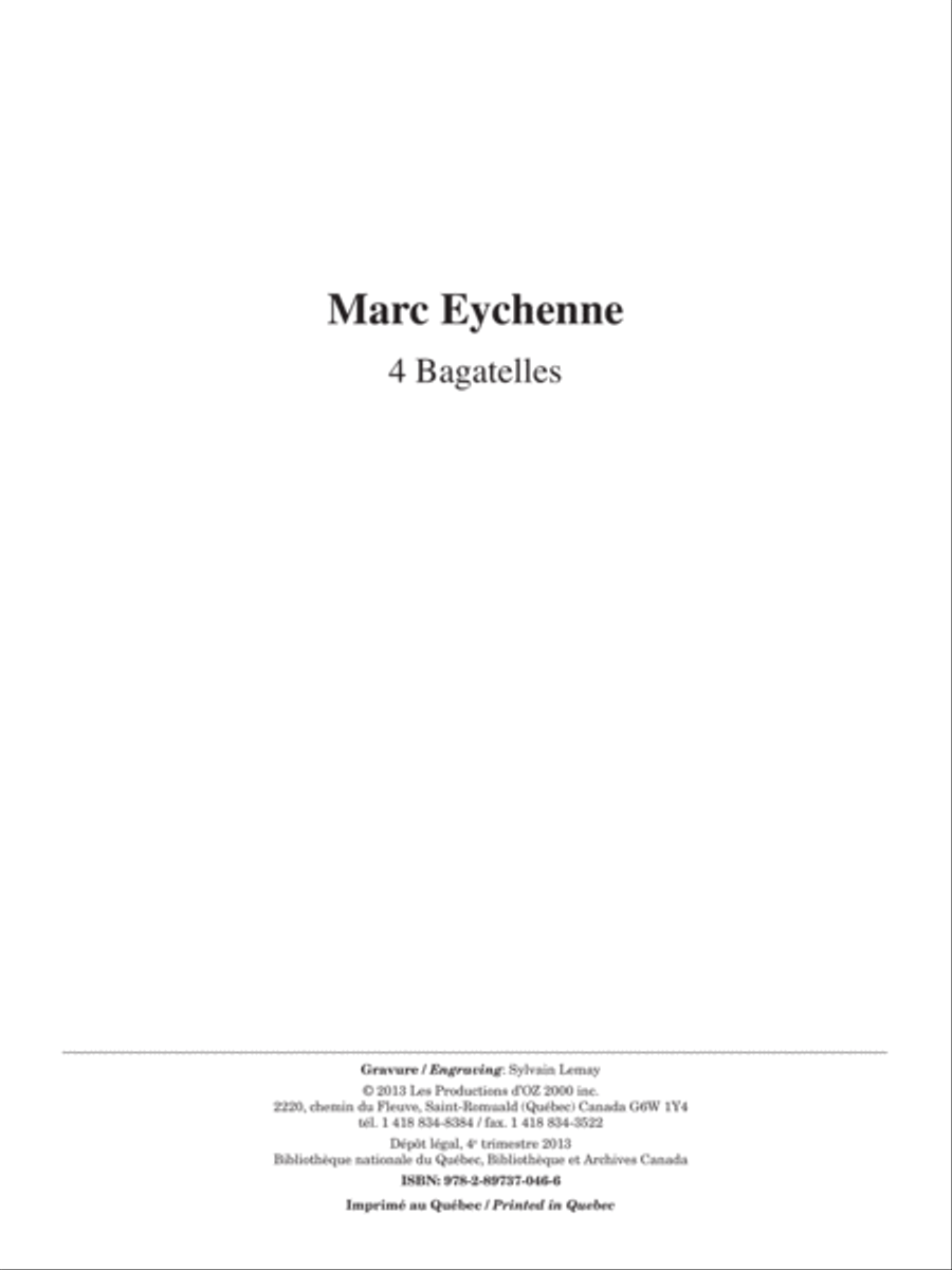 4 Bagatelles 4 Bagatelles Piano Accompaniment scores gallery preview page 1