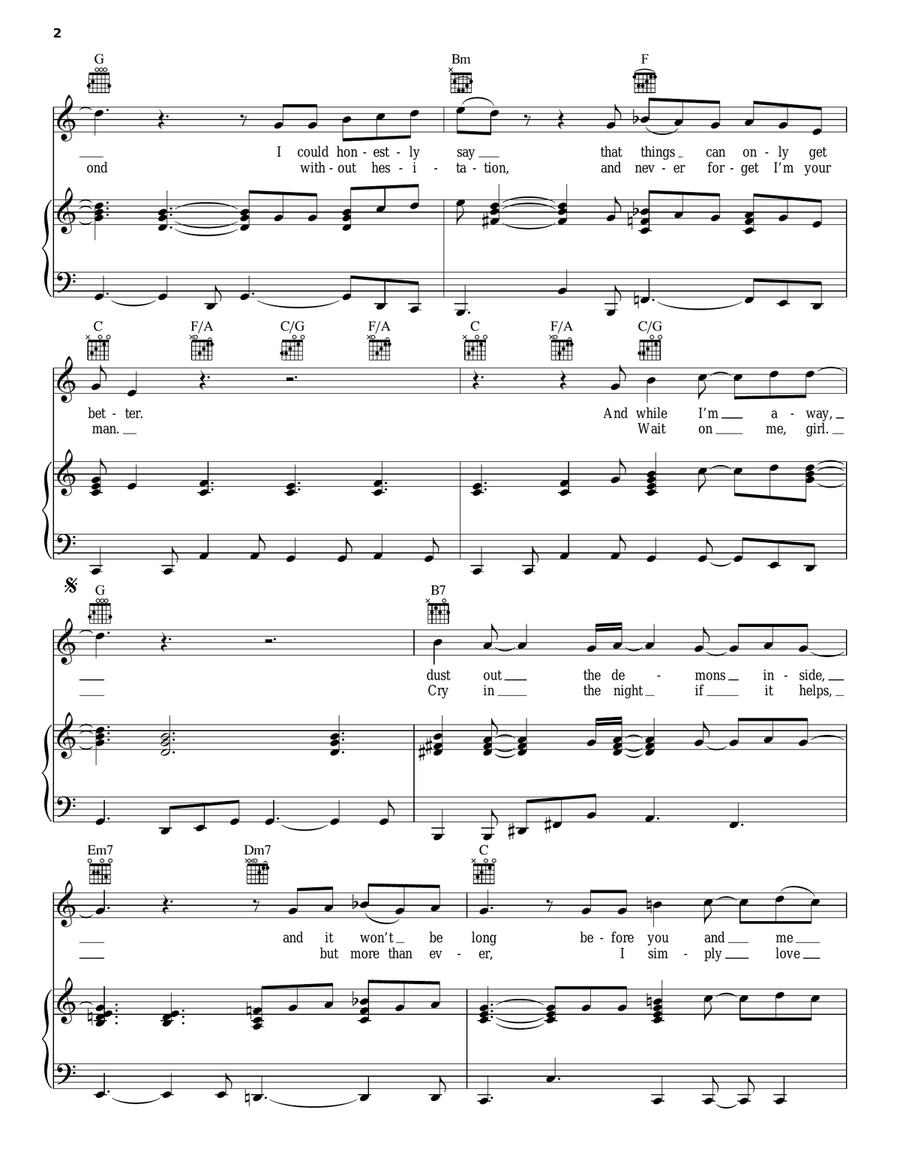 I Guess That's Why They Call It The Blues Piano, Vocal, Guitar scores gallery preview page 2