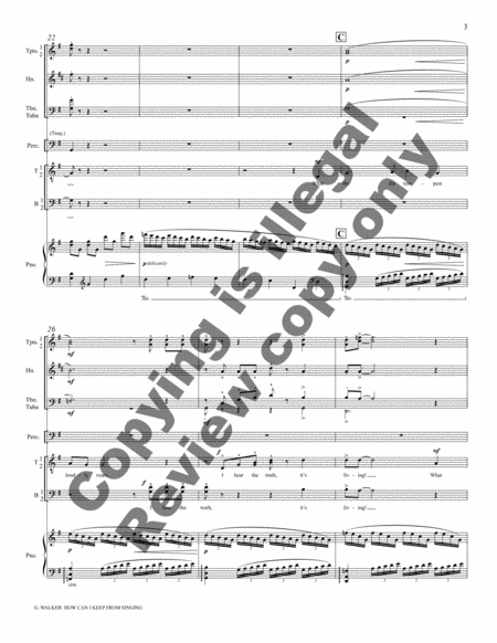 How Can I Keep from Singing? (TTBB Brass Version Full Score)