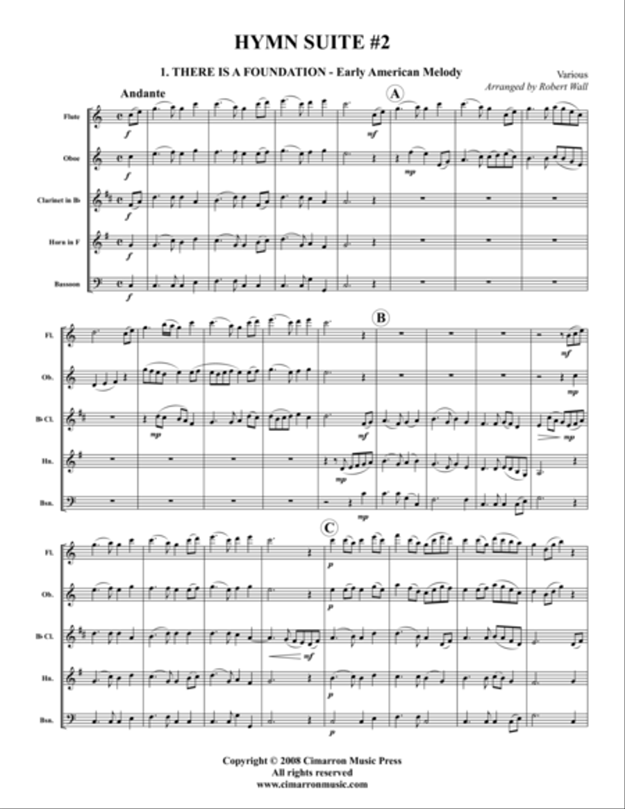 Hymn Suite #2 Woodwind Quintet scores gallery preview page 1