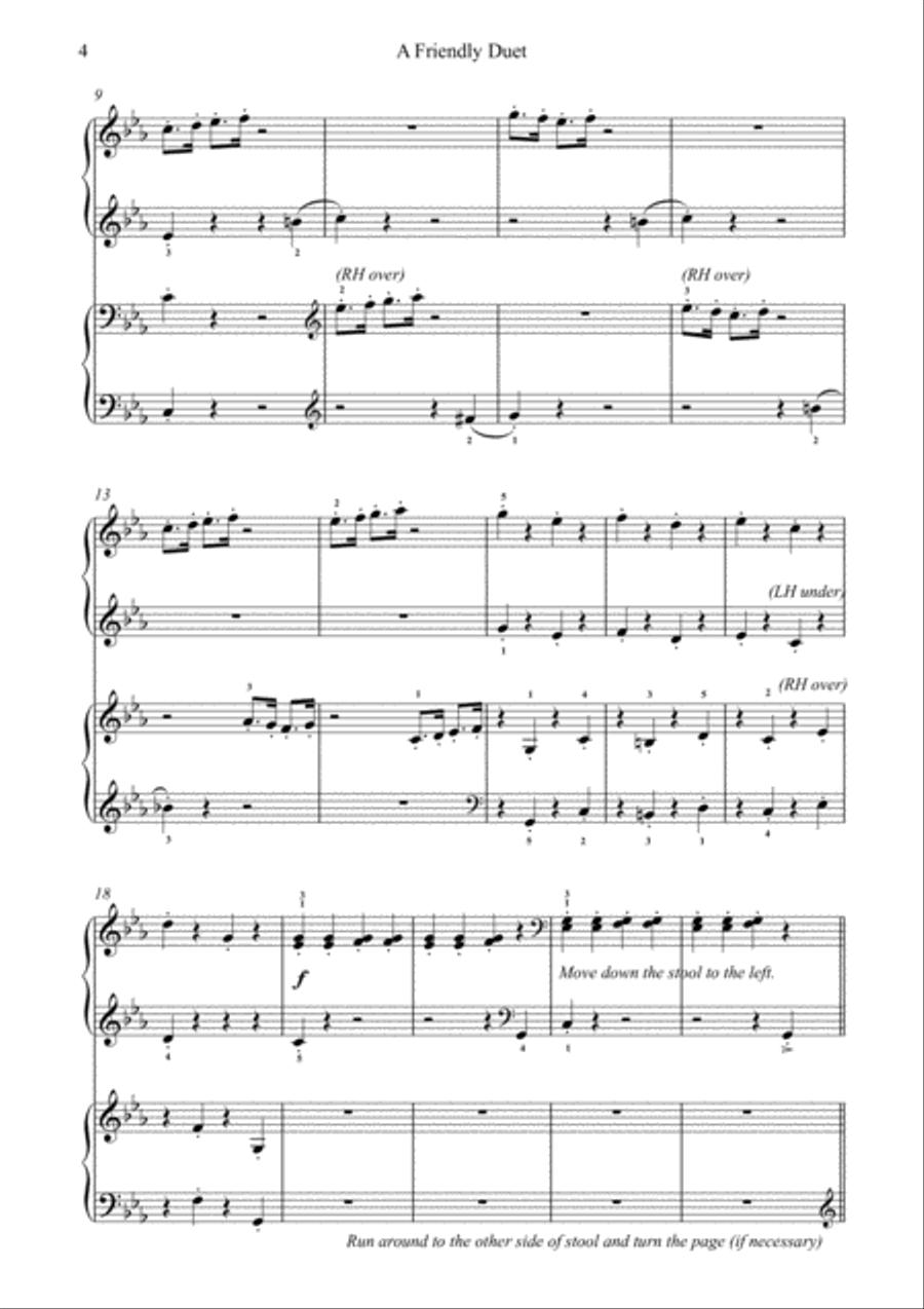 A Friendly Duet (one piano, four hands and two friends) 1 Piano, 4-Hands scores gallery preview page 4