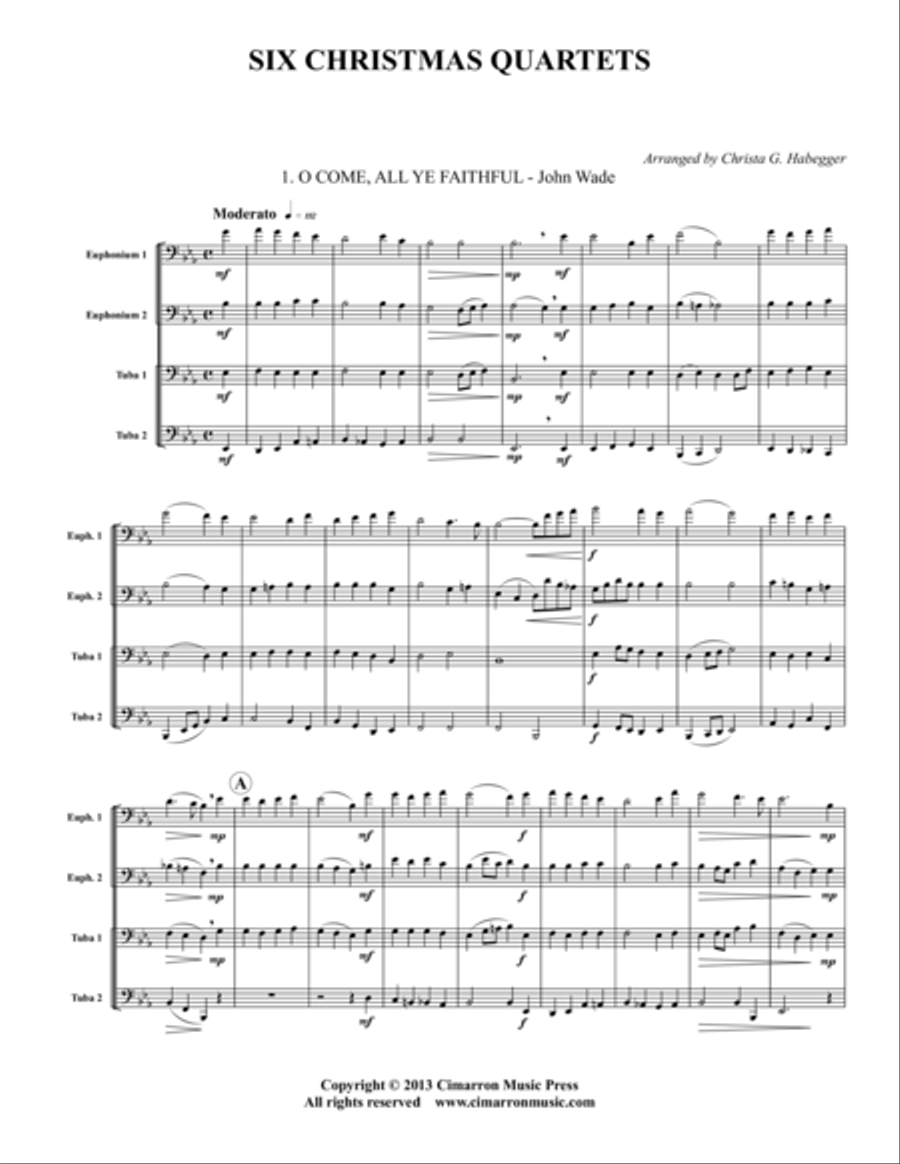 Six Christmas Quartets EETT scores gallery preview page 1