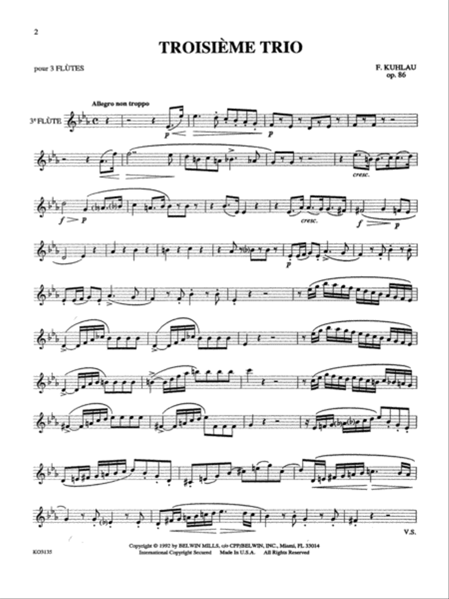 Three Grand Trios, Op. 86: 3rd Flute Woodwind Trio scores gallery preview page 2