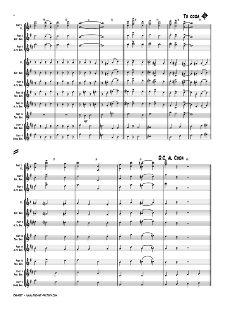 Cabaret Saxophone Quintet scores gallery preview page 5