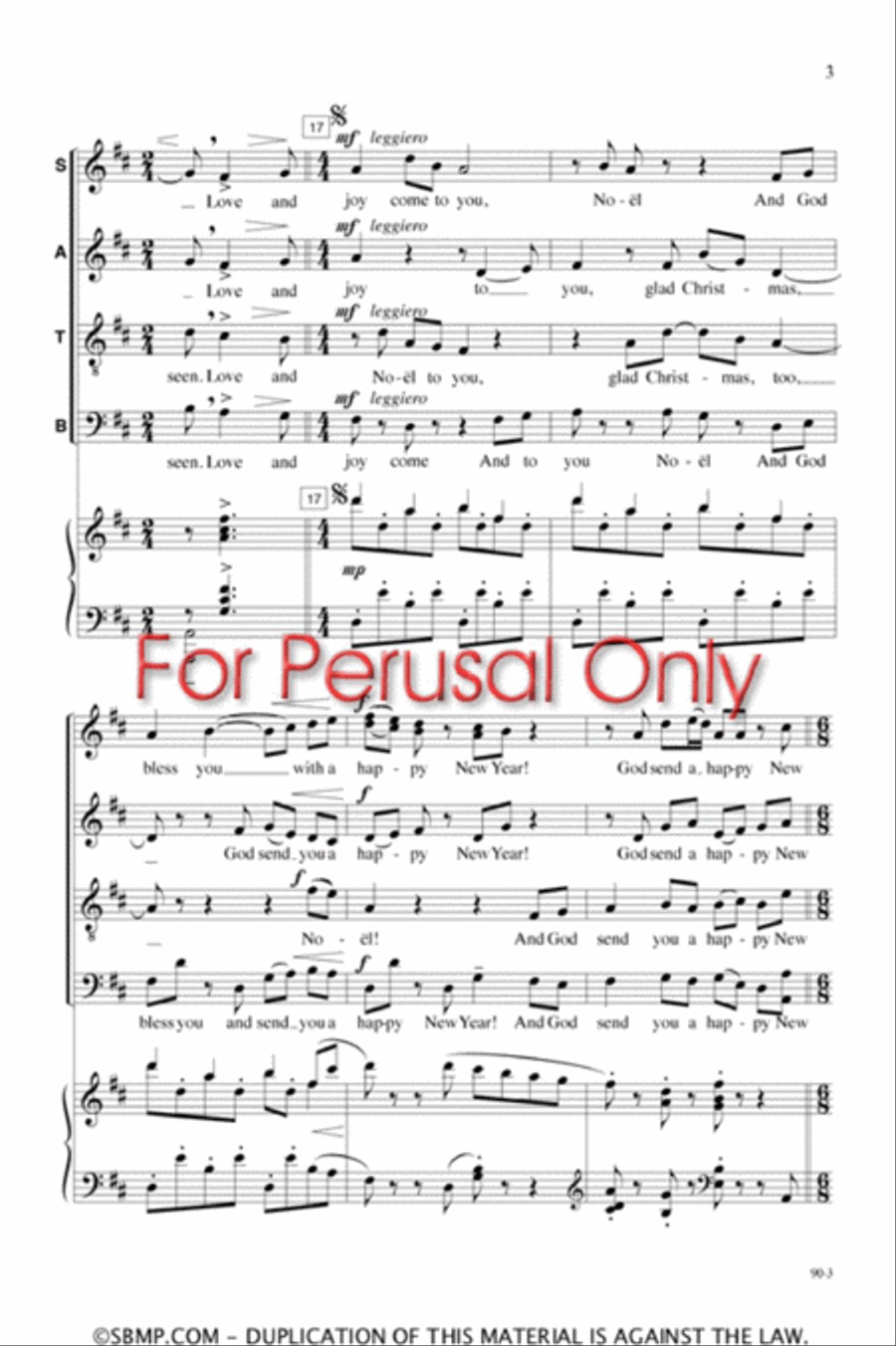 Here we come a-caroling - SATB Octavo 4-Part scores gallery preview page 3
