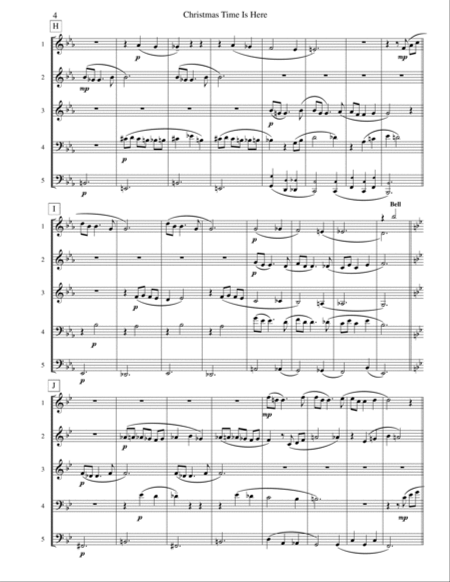 Christmas Time Is Here Woodwind Quintet scores gallery preview page 5