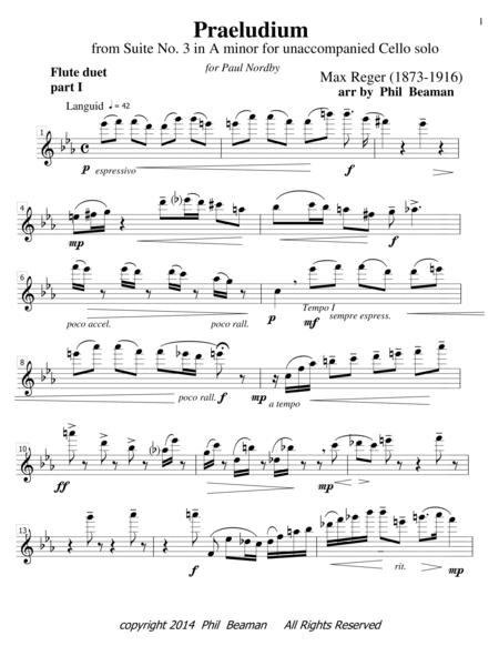 Praeludium - Reger- flute duet image number null