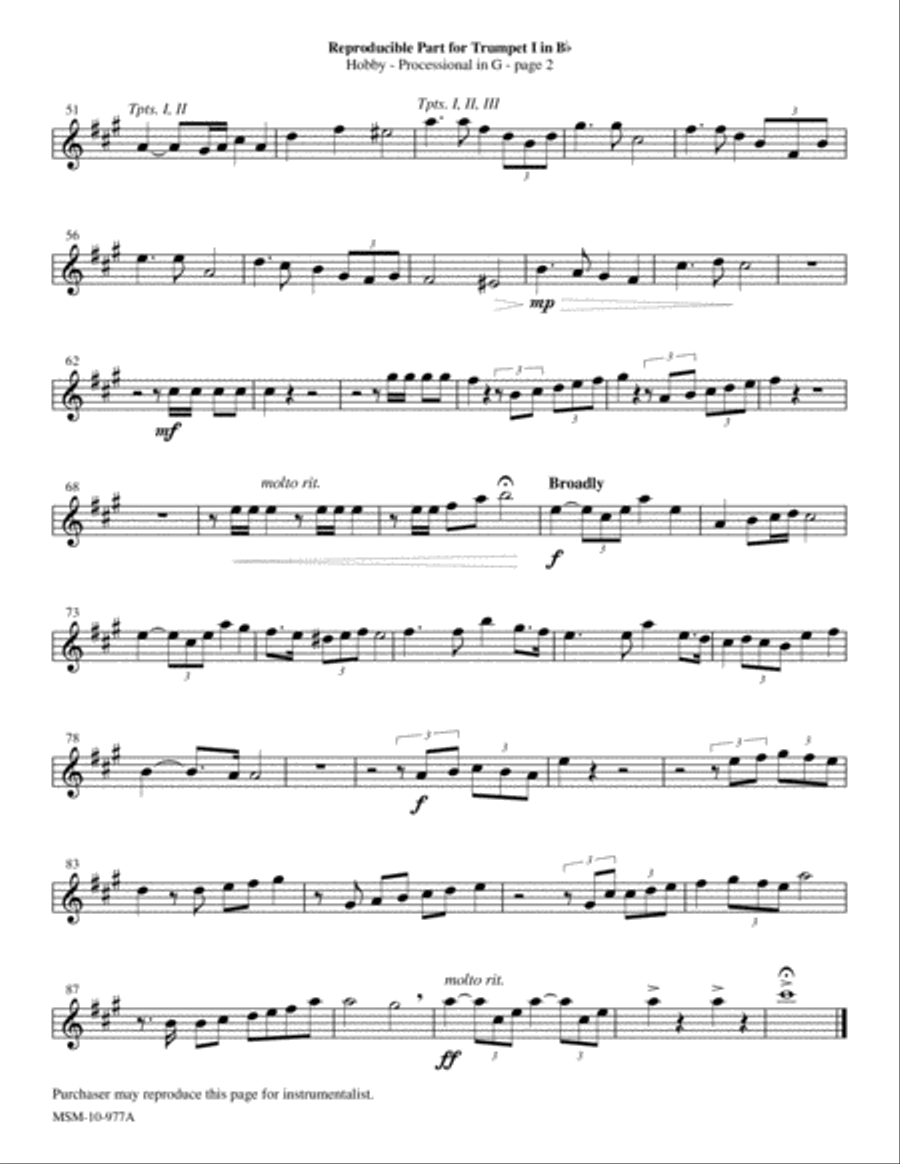Trumpet Tunes for Organ (Downloadable Trumpet Parts) Trumpet scores gallery preview page 3