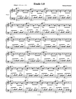Etude 1.0 for Piano Solo from 25 Etudes using Mirroring, Symmetry, and Intervals