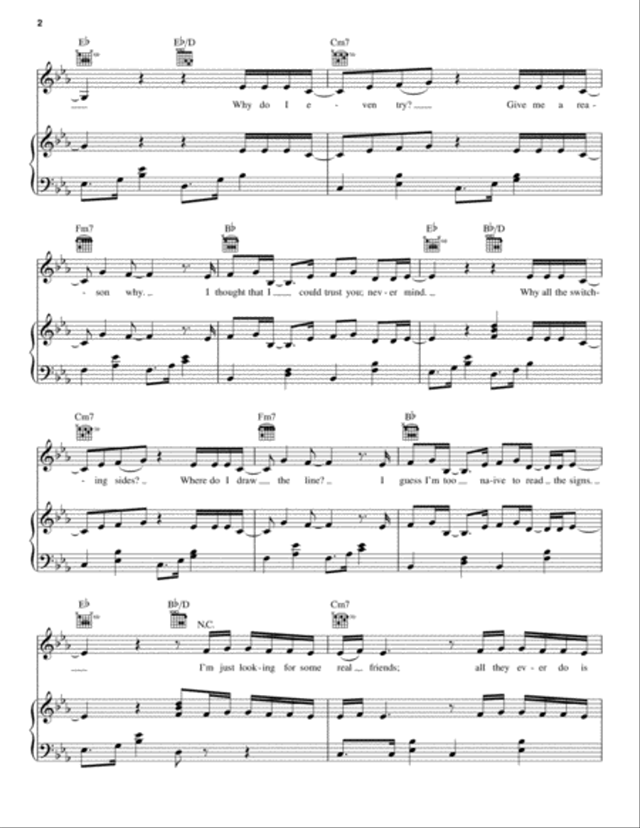 Real Friends Piano, Vocal, Guitar scores gallery preview page 2