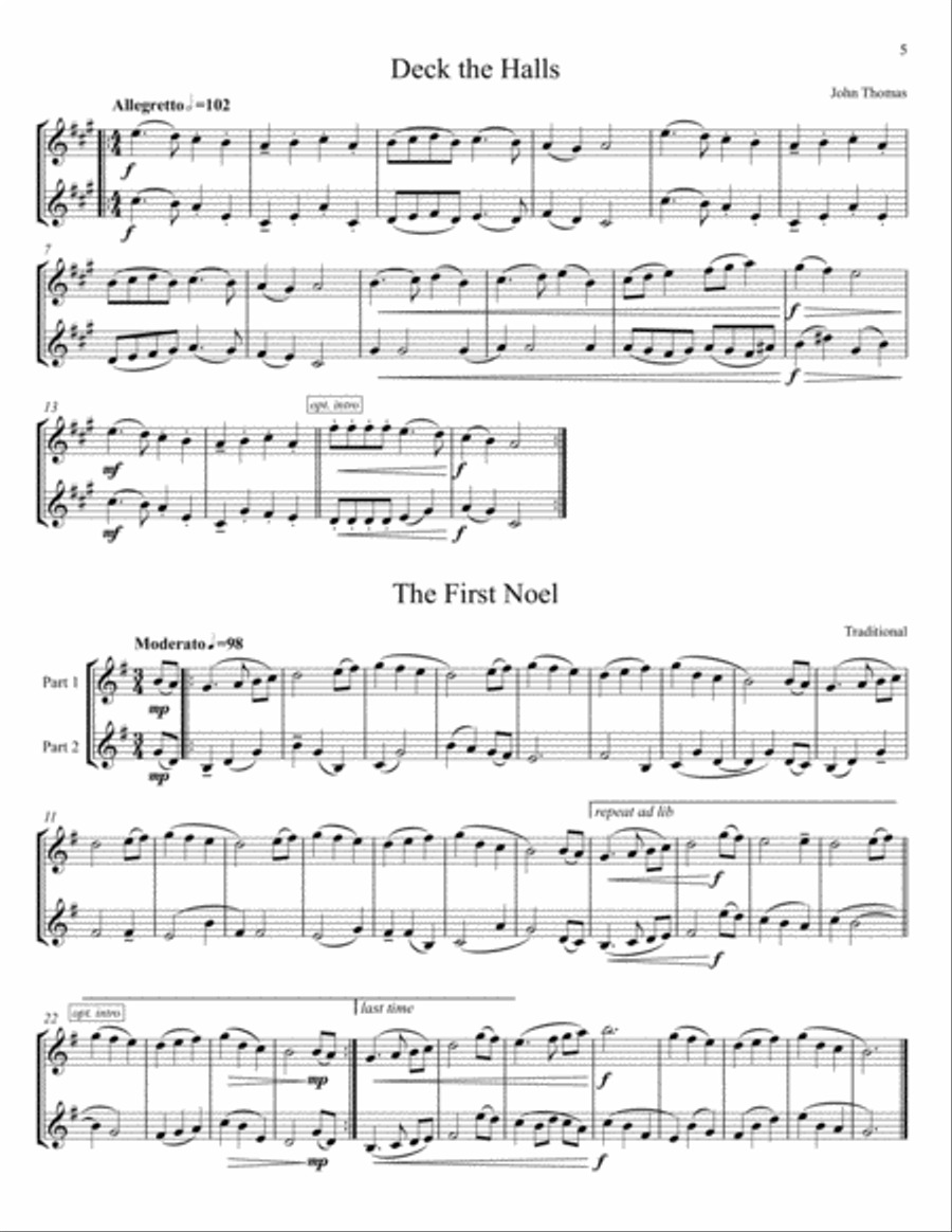 Twenty-One Christmas Carols for Flexible Woodwind Duet - E-flat Transposition Woodwind Duet scores gallery preview page 5