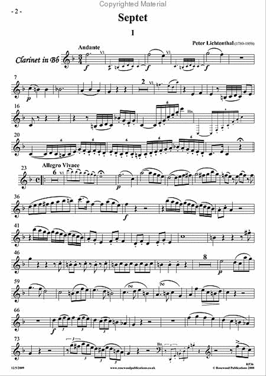 Septet Clarinet scores gallery preview page 4