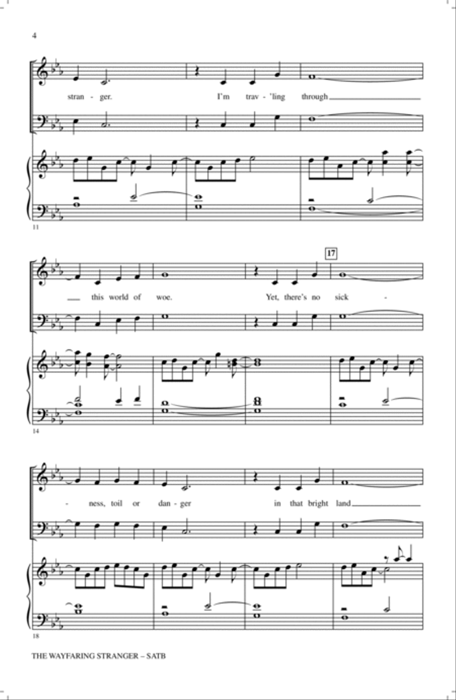 Wayfaring Stranger 4-Part scores gallery preview page 2
