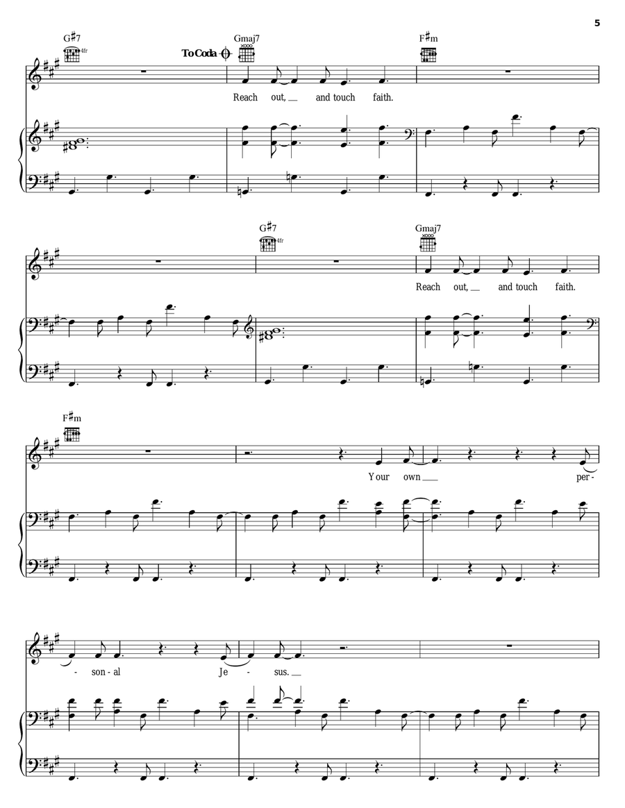 Personal Jesus Piano, Vocal, Guitar scores gallery preview page 5