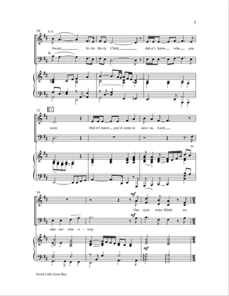 Sweet Little Jesus Boy Sweet Little Jesus Boy 4-Part scores gallery preview page 4