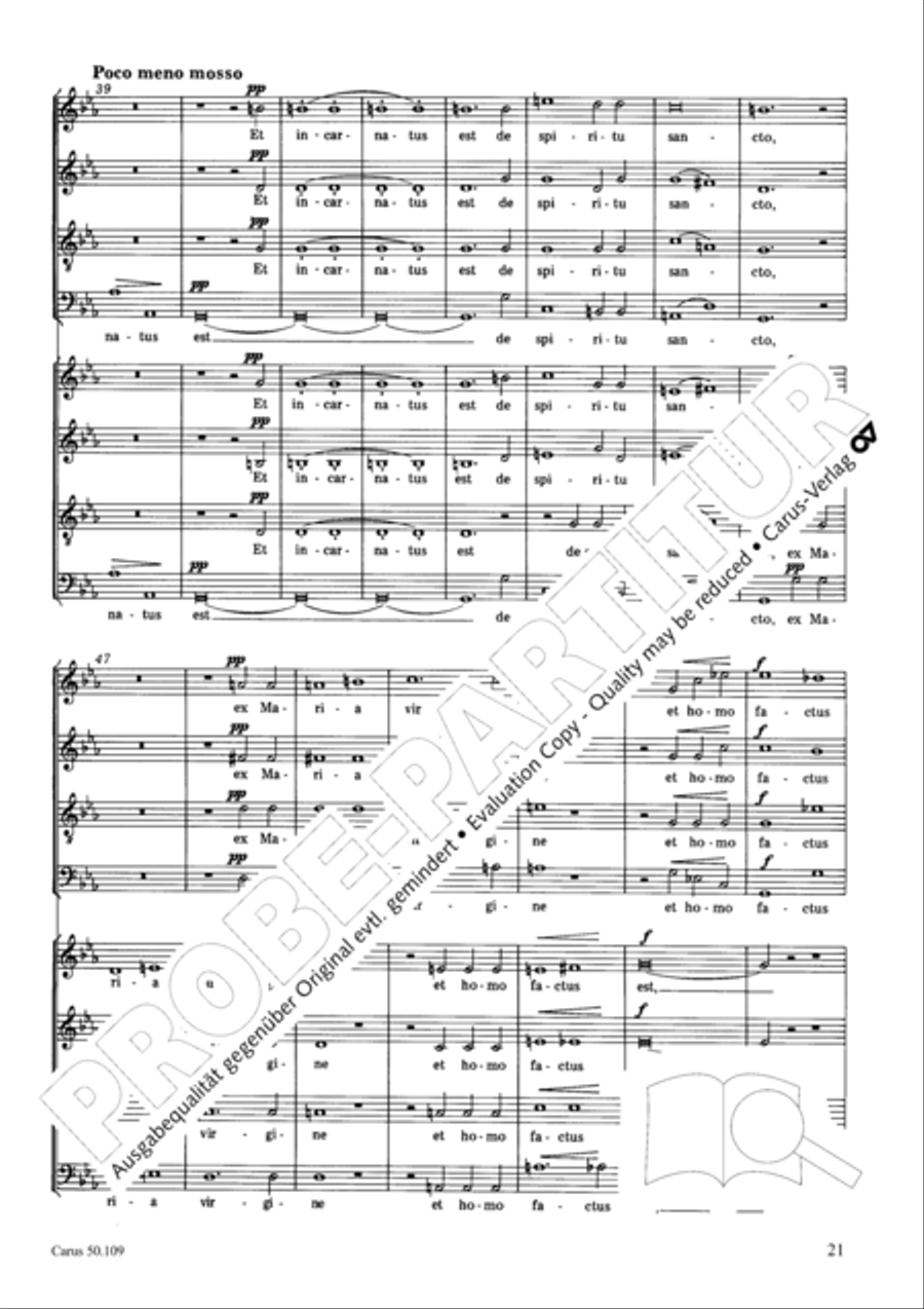 Mass in E flat major (Messe in Es) 4-Part scores gallery preview page 22