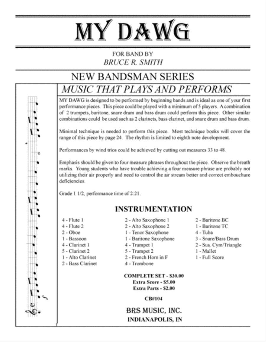 My Dawg My Dawg Concert Band scores gallery preview page 1