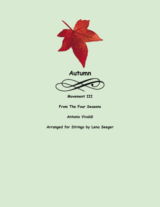 Book cover for The Four Seasons, Autumn, Third Movement (string trio)