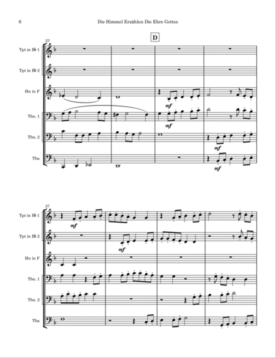 The Heavens Tell the Glory of God Chamber Music scores gallery preview page 6