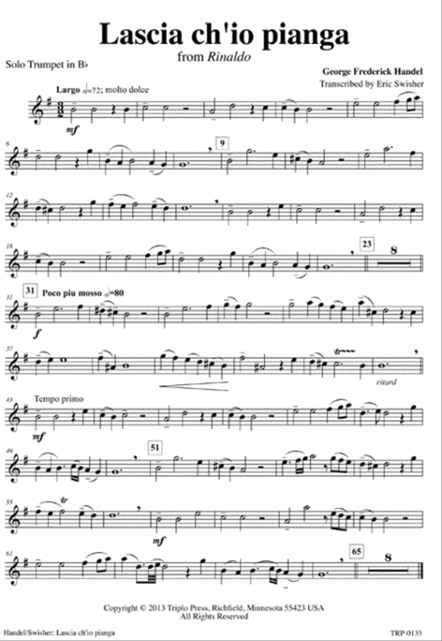 Lascia Ch'io Pianga Small Ensemble scores gallery preview page 3