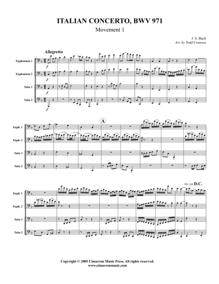 Italian Concerto - BWV 971, Mvt. 1