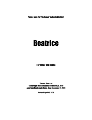 Beatrice (2019) for tenor and piano