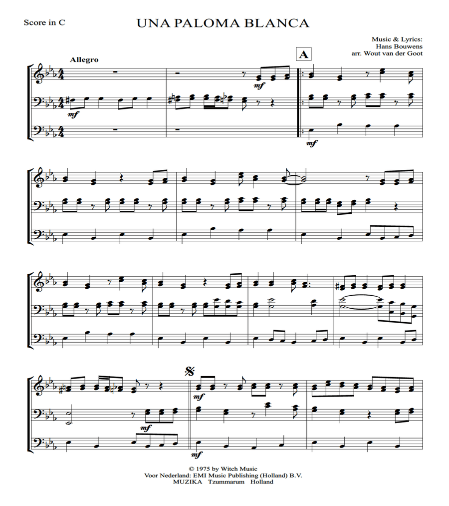 Una paloma blanca Una paloma blanca Set of Parts scores gallery preview page 2