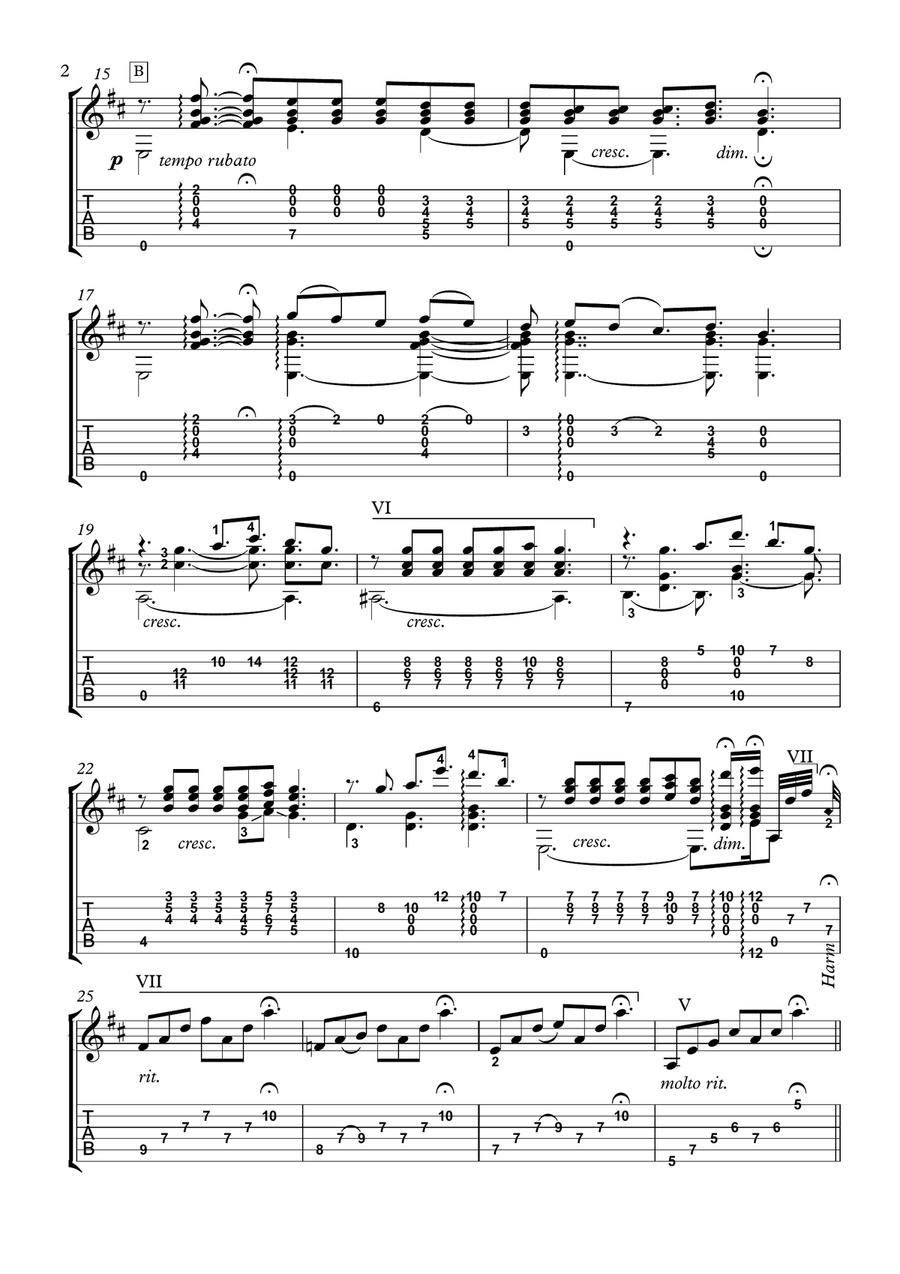 Claire de Lune guitar solo Claire de Lune guitar solo Acoustic Guitar scores gallery preview page 2