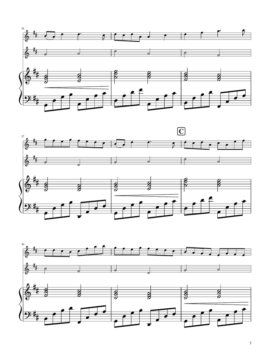 Canon in D - Flute and Oboe Duet Woodwind Duet scores gallery preview page 3