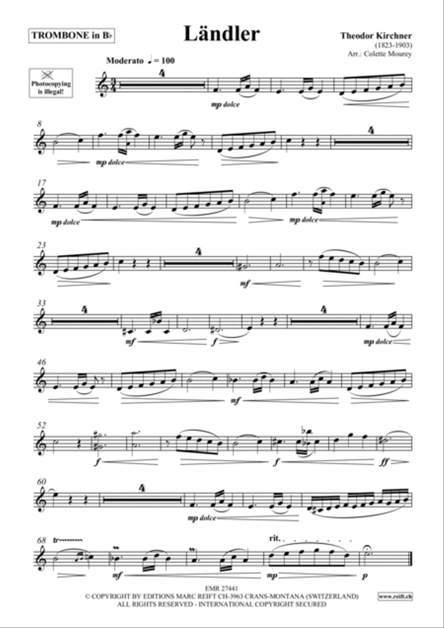 Landler Landler Trombone scores gallery preview page 3