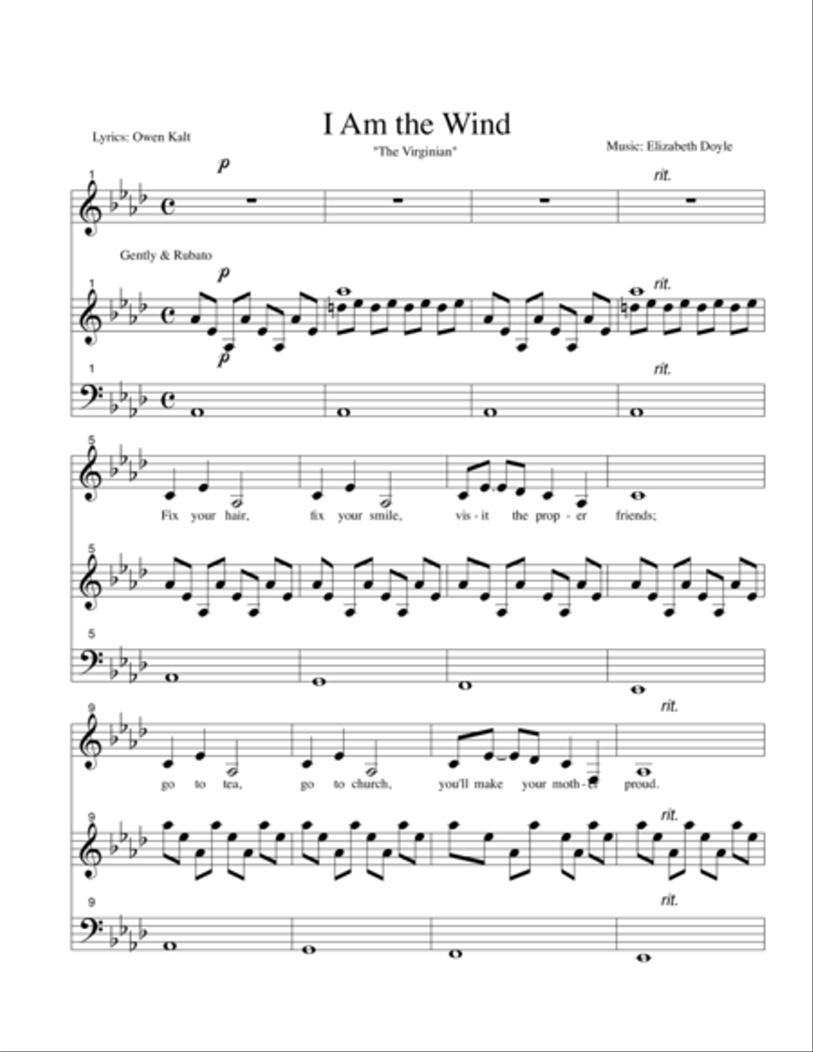 I Am the Wind I Am the Wind Voice scores gallery preview page 1