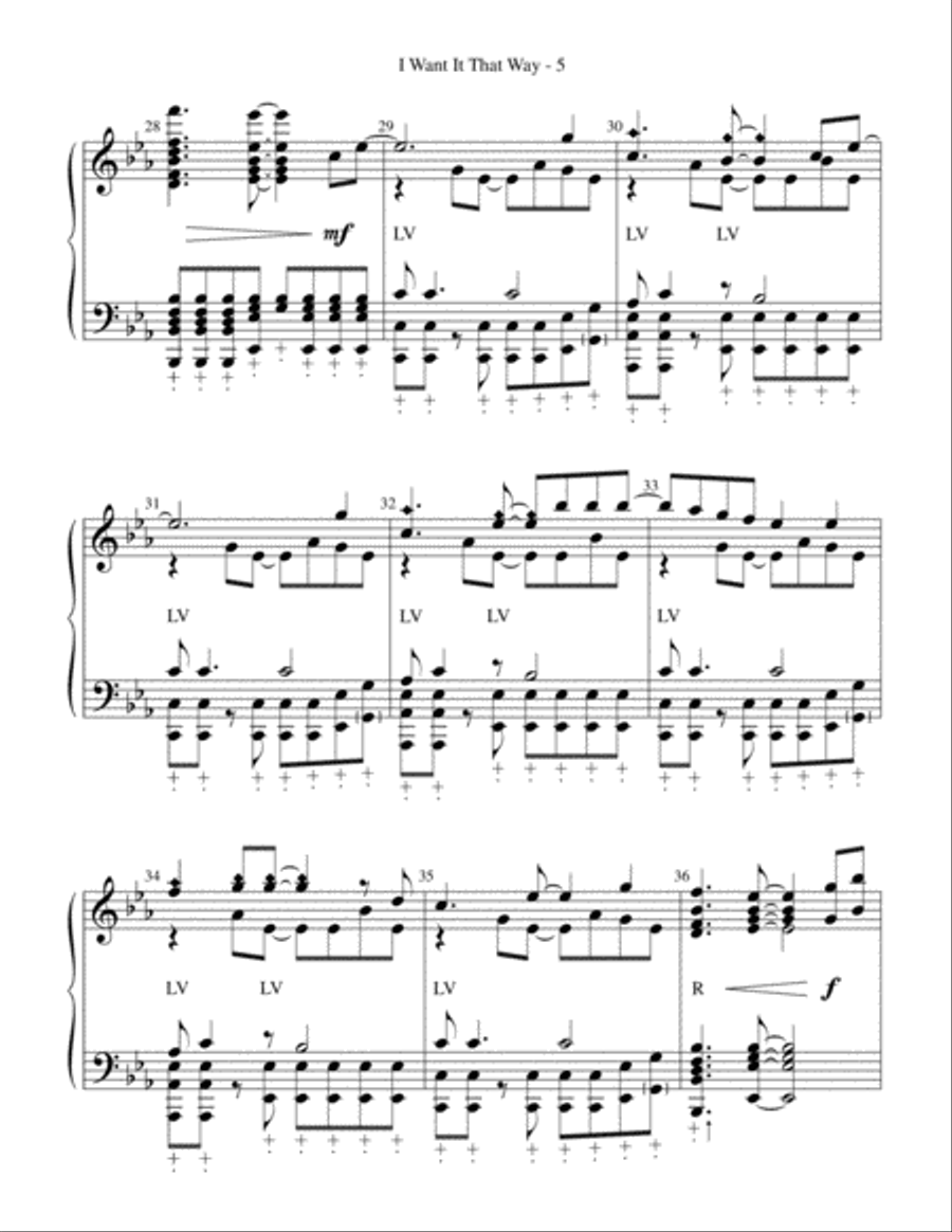 I Want It That Way Handbell Choir scores gallery preview page 5