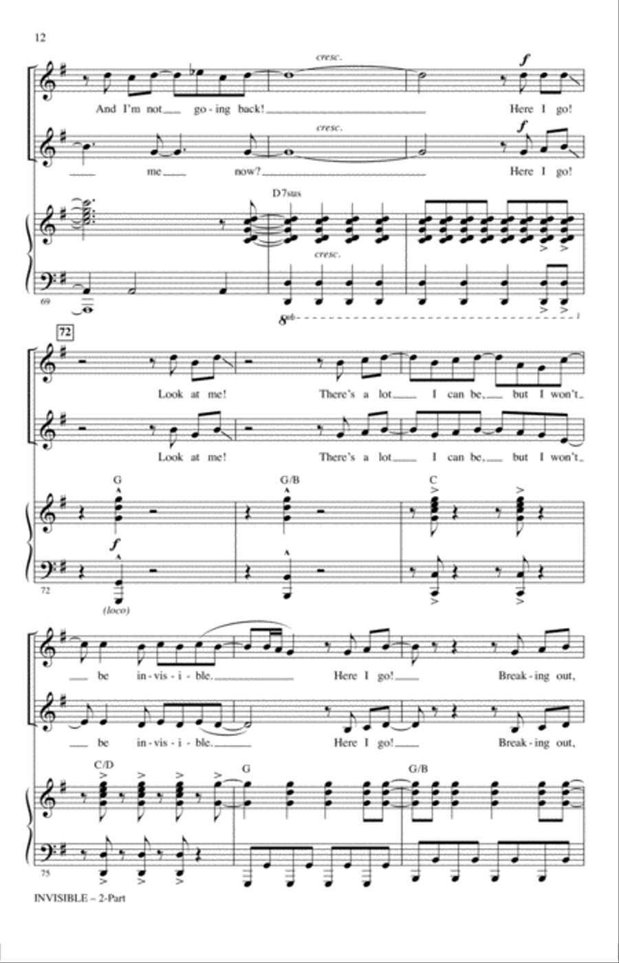 Invisible (arr. Ed Lojeski) 2-Part scores gallery preview page 11