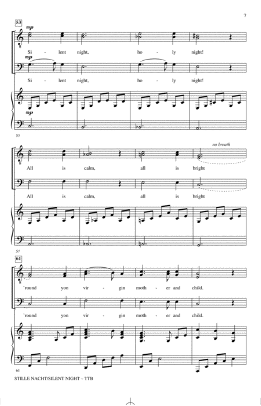 Stille Nacht/Silent Night (With American Sign Language) TTBB scores gallery preview page 5