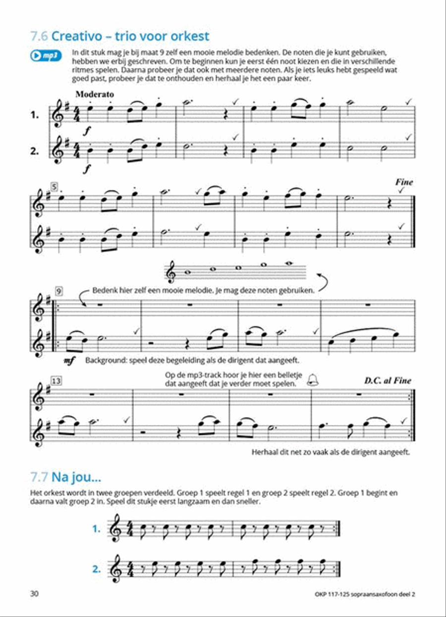 Samen Leren Samenspelen Vlaams Deel 2 Soprano Saxophone scores gallery preview page 4