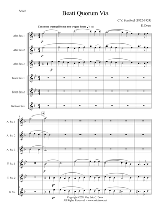 Beati Quorum Via (for Saxophone Choir)