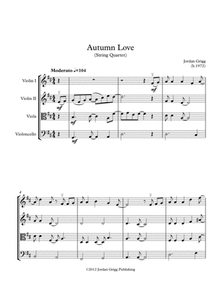 Book cover for Autumn Love (string quartet)