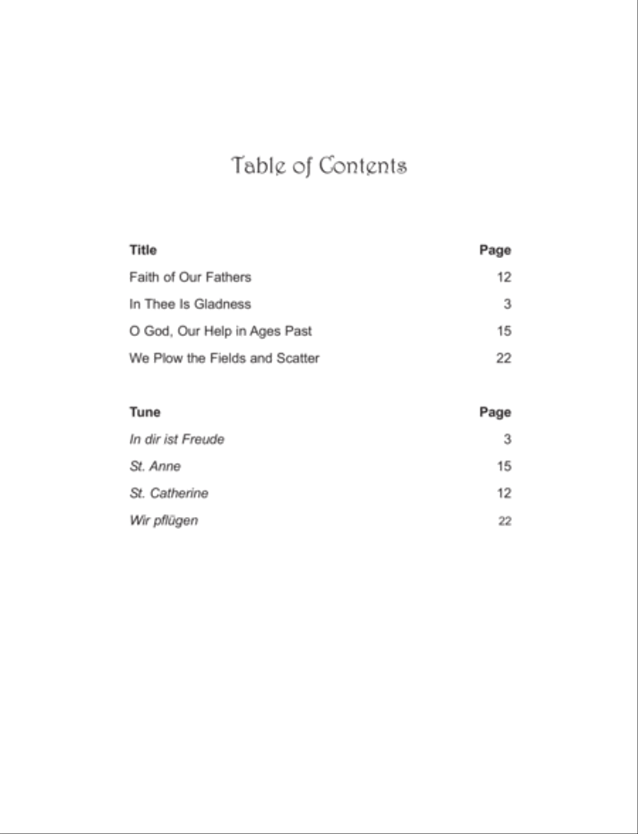 Praise and Thanksgiving, Set 7 Organ scores gallery preview page 2
