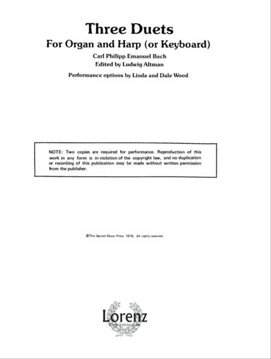 Three Duets for Organ and Harp Harp scores gallery preview page 2