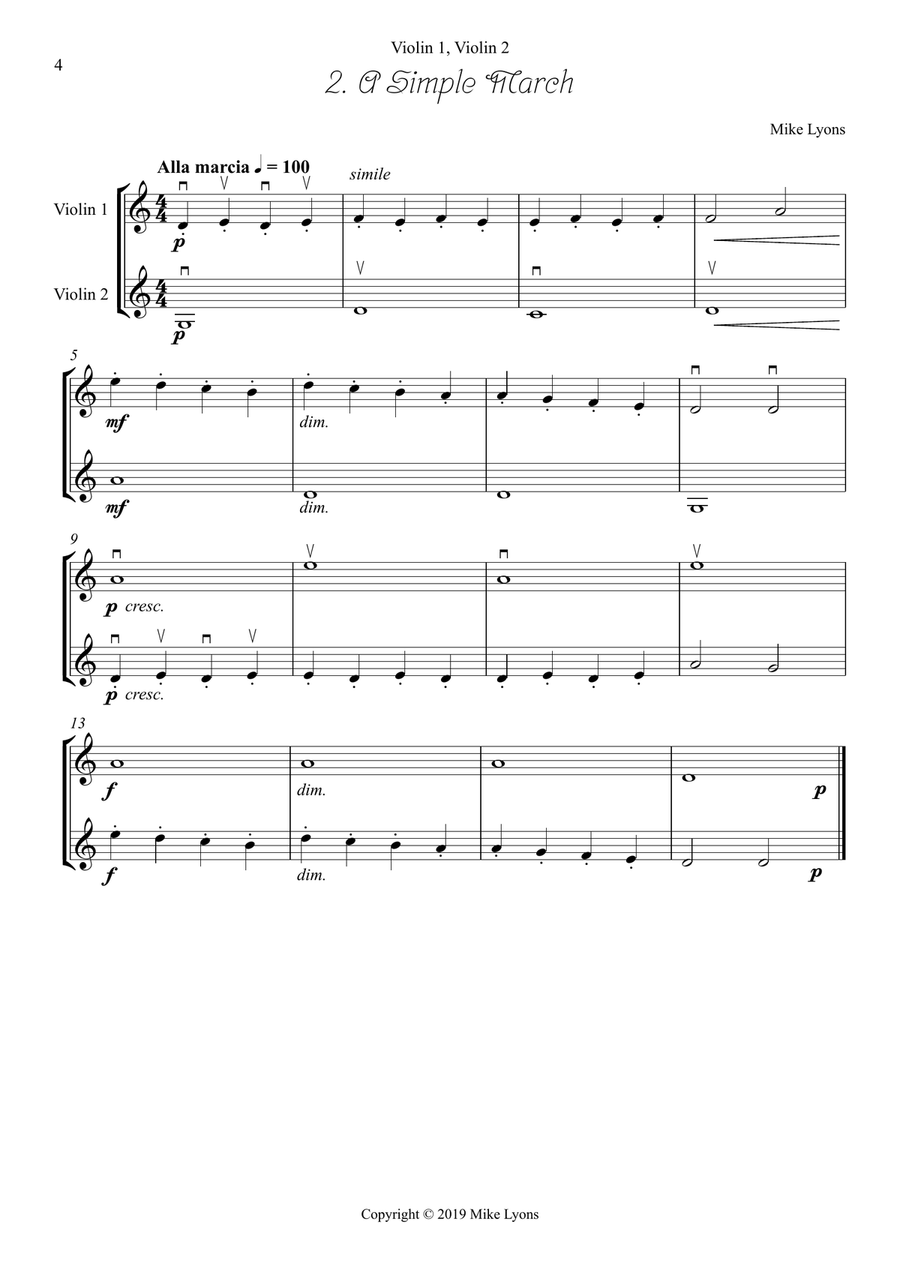 5 Duets for Beginner Violin String Duet scores gallery preview page 4