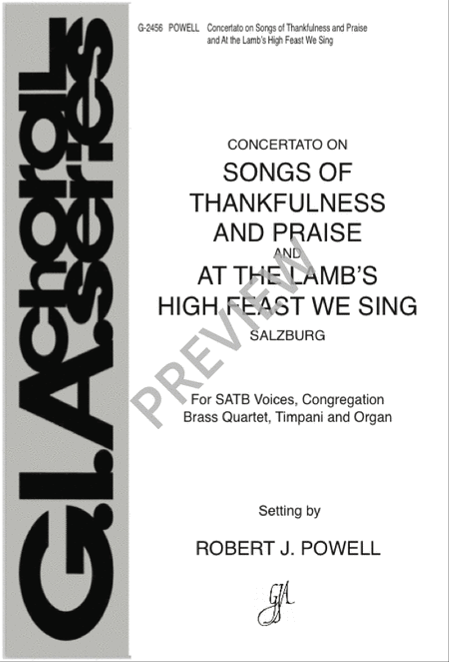 Songs of Thankfulness and Praise / At the Lamb's High Feast We Sing 4-Part scores gallery preview page 2