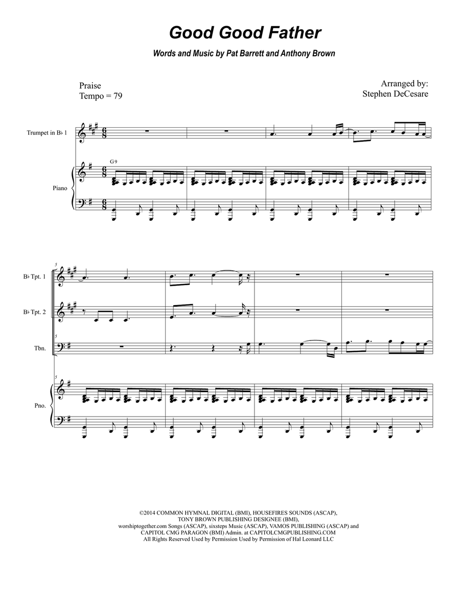 Good Good Father Brass Ensemble scores gallery preview page 1