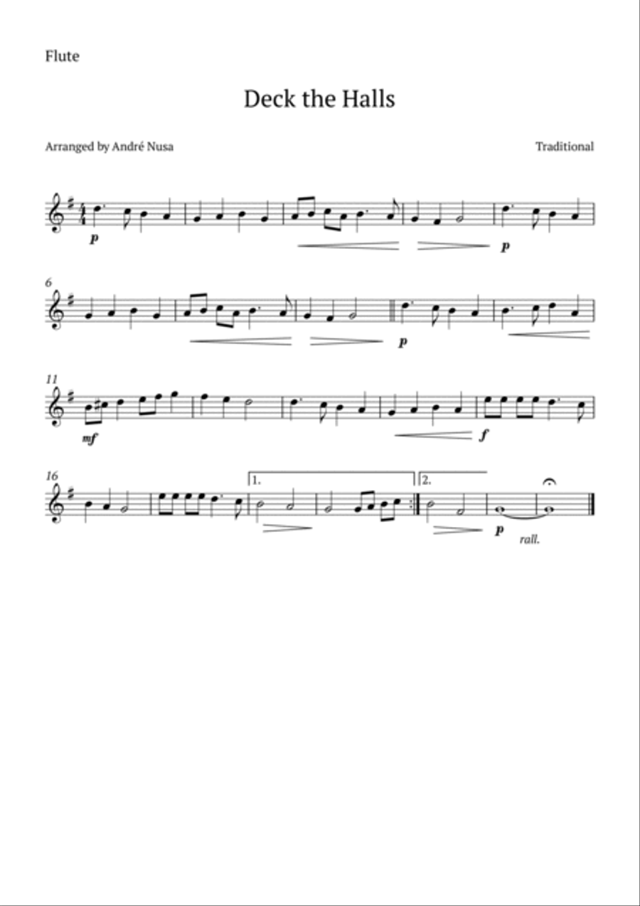 Deck the Halls Woodwind Duet scores gallery preview page 2