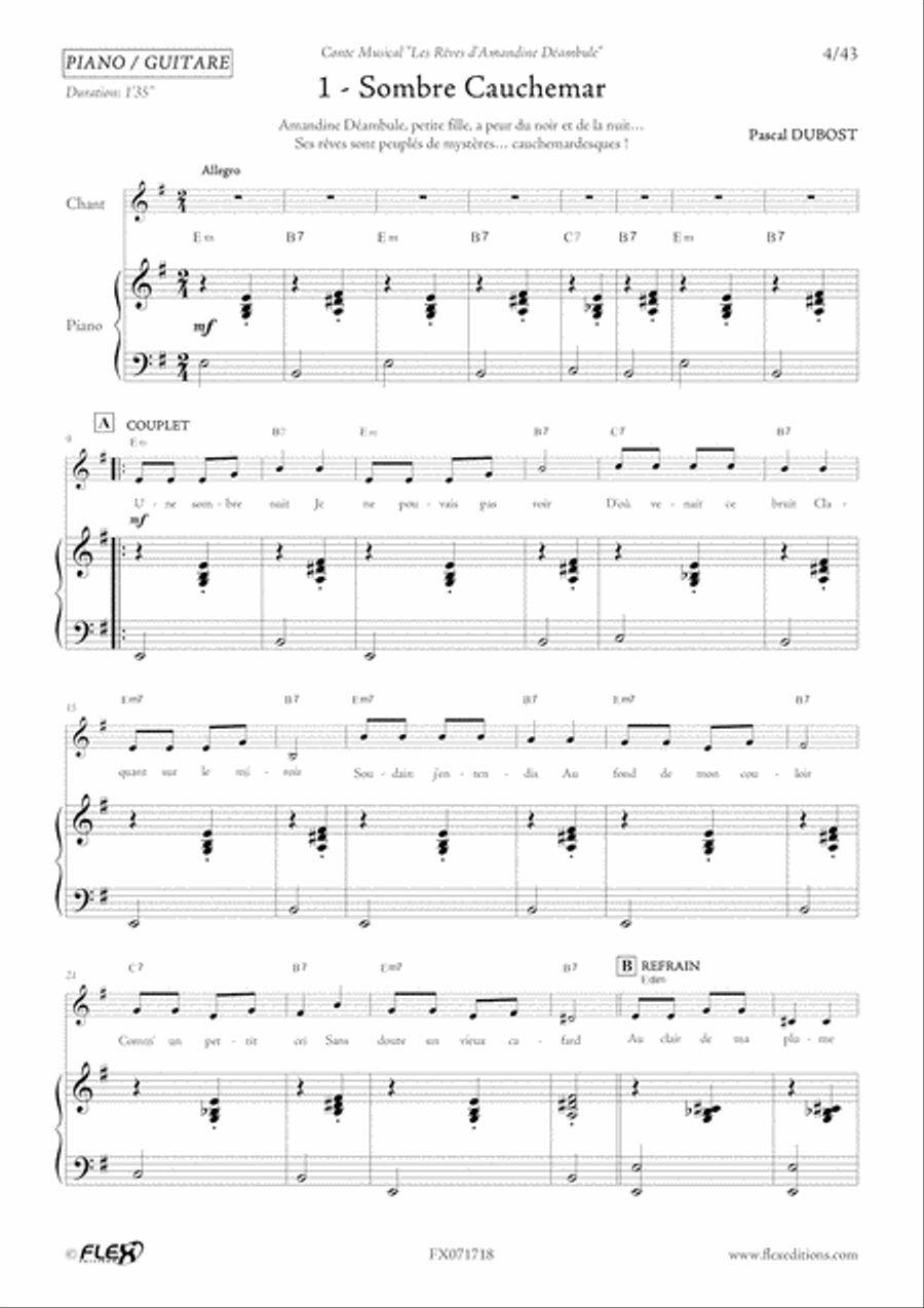 Conte Musical Amandine Deambule Children's Choir scores gallery preview page 4