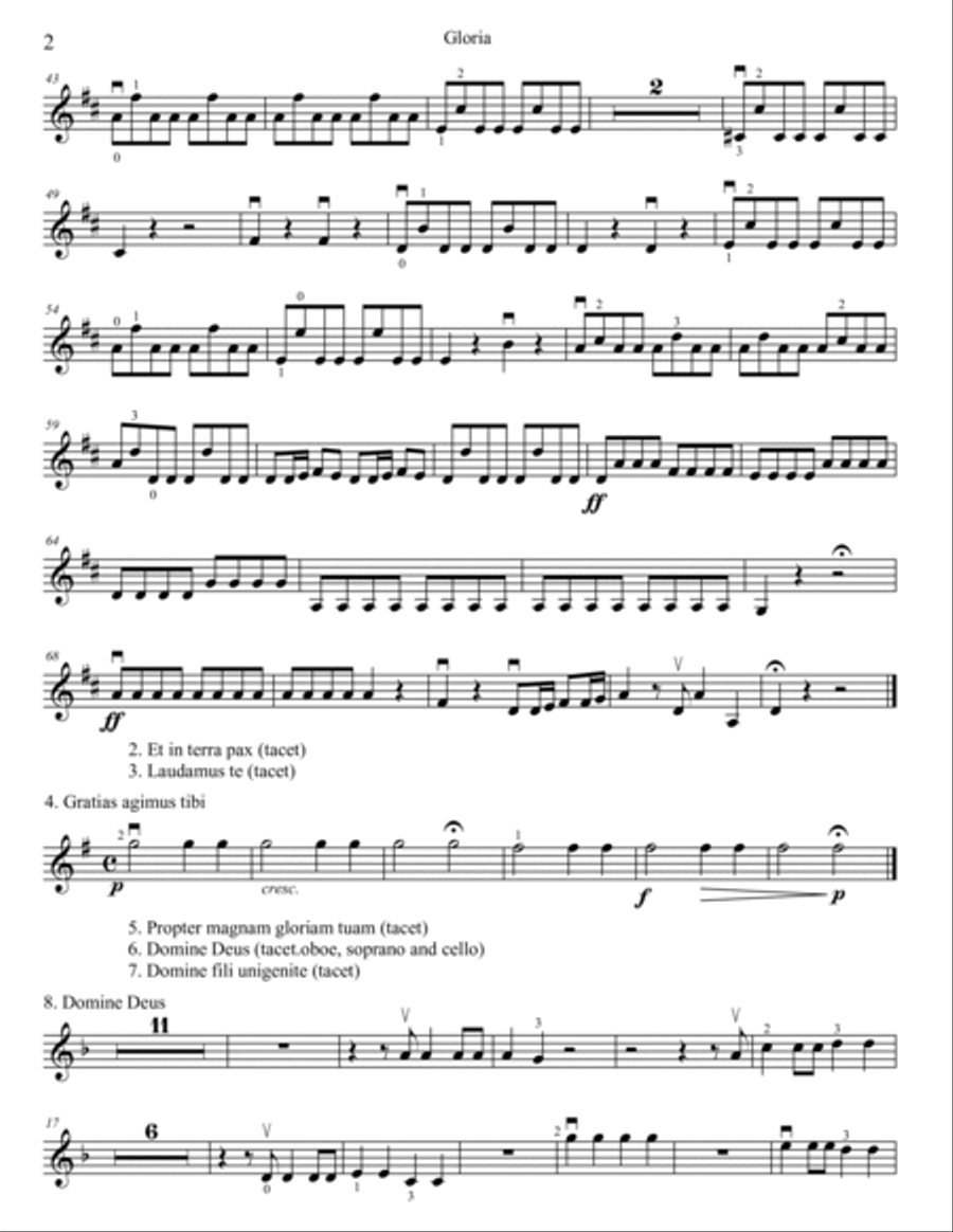 Gloria Violin Solo scores gallery preview page 2