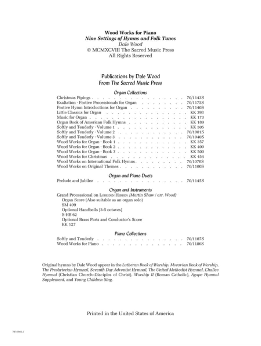 Wood Works for Piano Wood Works for Piano Piano Solo scores gallery preview page 2