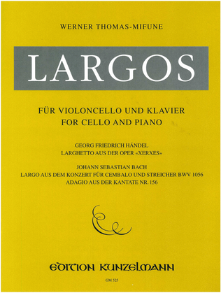 Book cover for Largos for cello and piano
