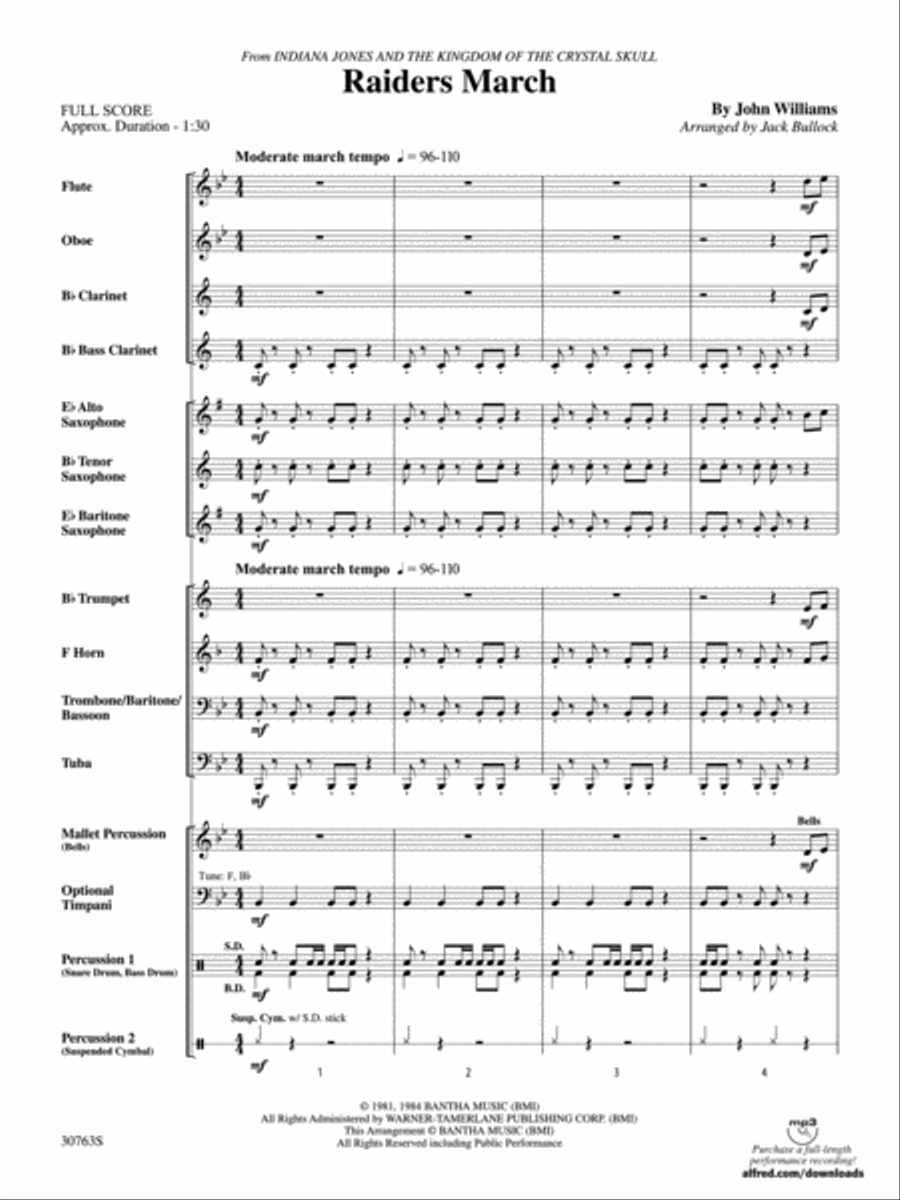 Raiders March (score only) Concert Band scores gallery preview page 12