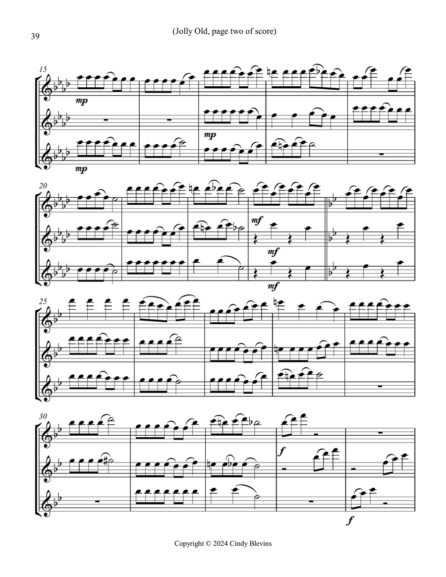 Flute Trios for Christmas, Vol. III (12 arrangements) Flute Trio scores gallery preview page 5